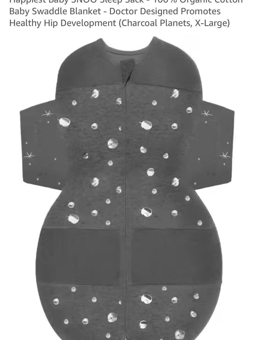 Baby Sleep Sack Swaddle - Charcoal Planets Design